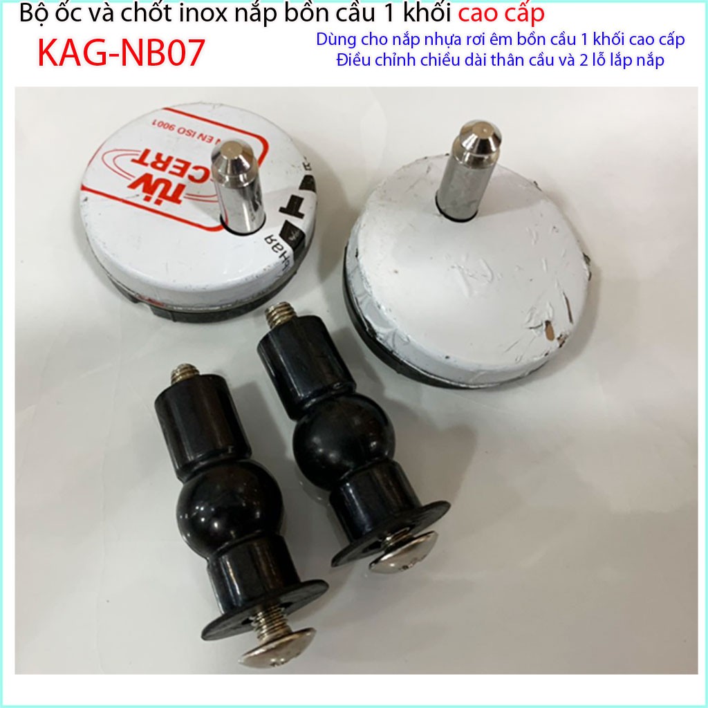 Ốc chốt tròn inox KAG-NB07, phụ kiện chân ốc nắp bồn cầu, ốc chốt bản lề nắp bồn cầu