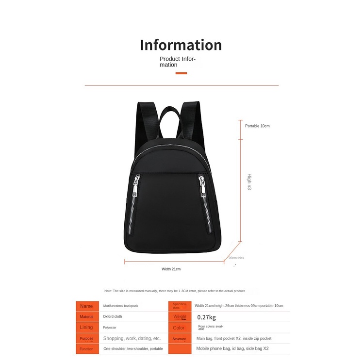 Ba Lô Mini Vải Oxford Siêu Nhẹ Chống Trộm Phong Cách Hàn Quốc Thời Trang Cho Nữ