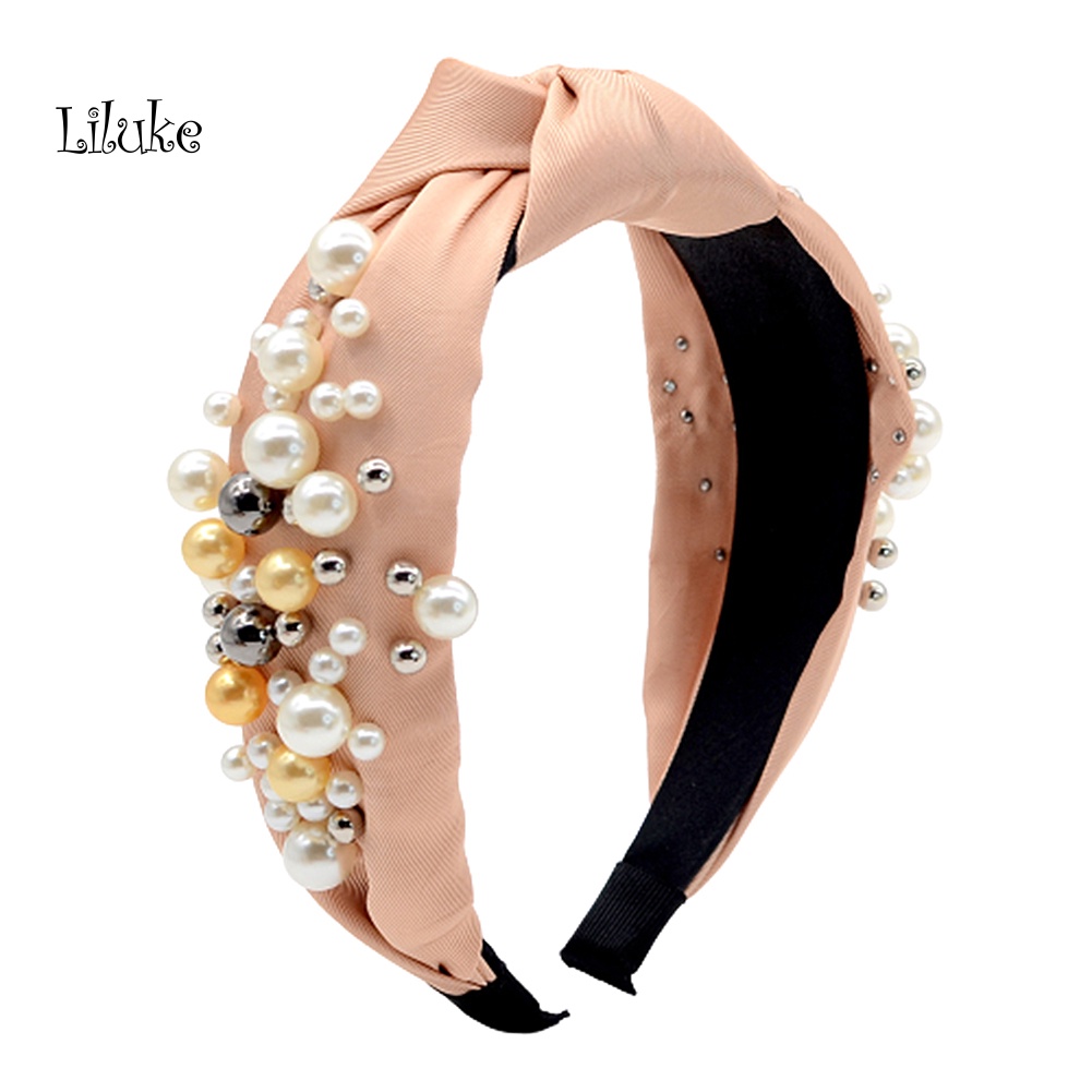 Băng Đô Cài Tóc Đính Ngọc Trai Nhân Tạo Thời Trang Cho Nữ