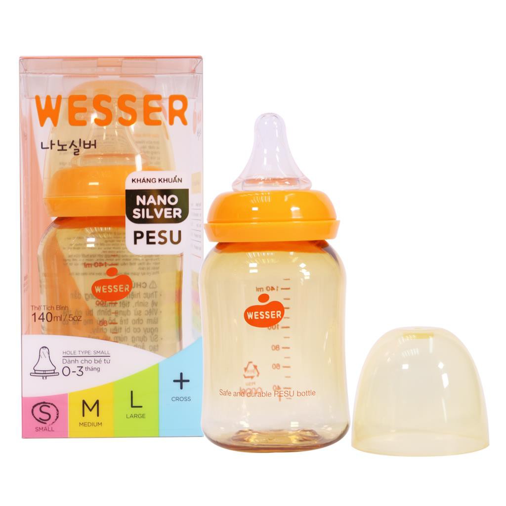 Bình sữa Wesser PESU 140ml cổ hẹp