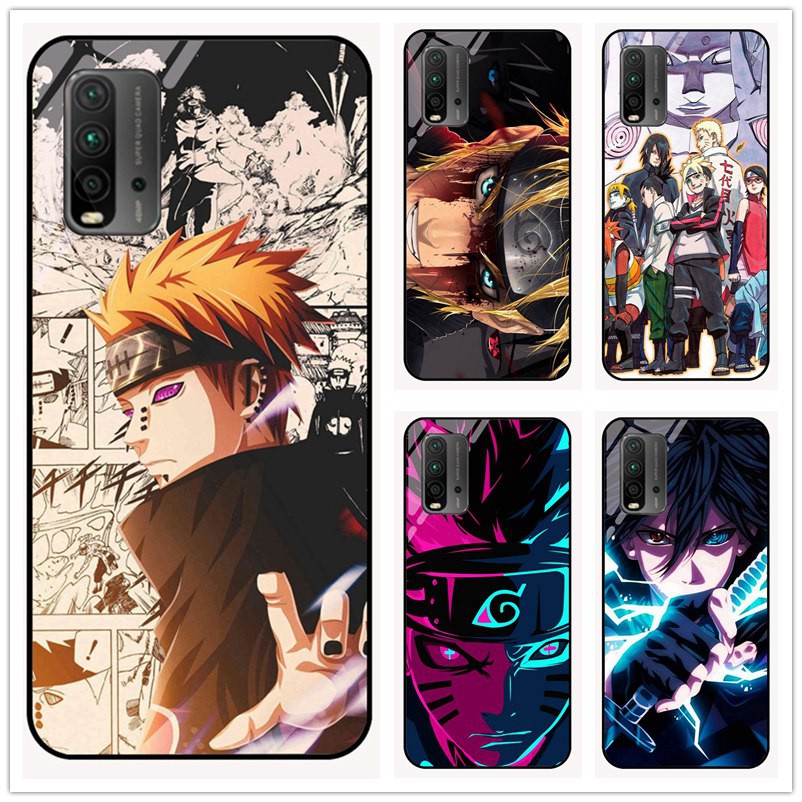 Ốp Điện Thoại Kính Cường Lực Cứng Chống Sốc In Hình Anime Naruto Cho Redmi 9T / Redmi 9