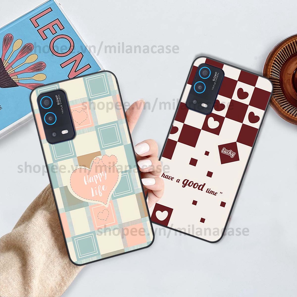 Ốp Oppo A54 / A55 caro họa tiết nhiều màu sắc siêu đẹp thời trang cá tính