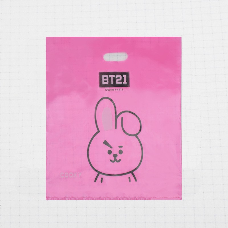 Túi nilon in hình BT21 cỡ lớn 42X46cm