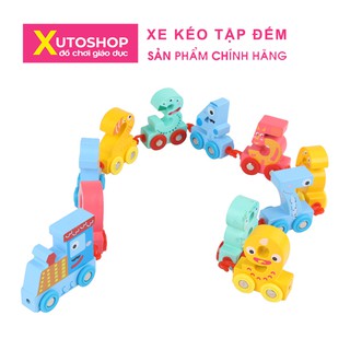 Đồ chơi xe kéo đoàn tàu Xutoshop bằng gỗ tập đếm cho bé từ 1-5 tuổi