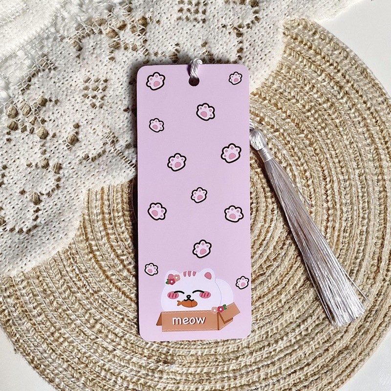 Bookmark mèo trắng cute