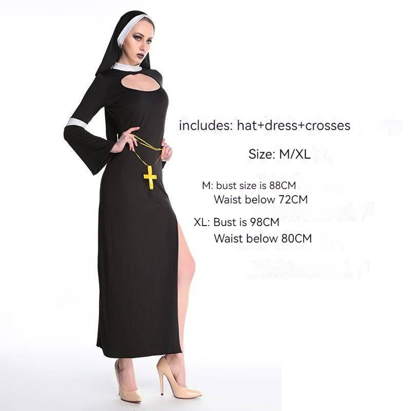 Đầm Hóa Trang Công Chúa Mary Nun Sister Màu Đen Xinh Xắn Cho Nữ