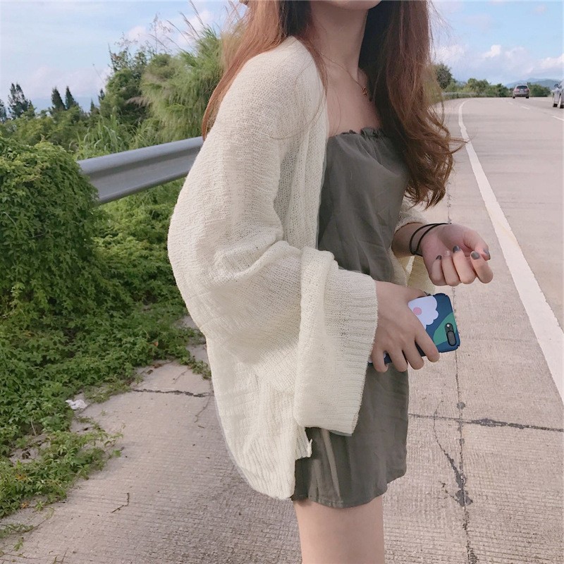 Áo cardigan len nữ ulzzang ❤️FreeShip ❤️ Áo khoác nữ len mỏng kiểu hàn quốc đẹp dễ phối đồ, chống nắng, đi biển, mặc nhà | BigBuy360 - bigbuy360.vn