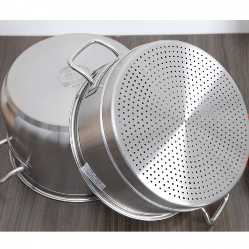 [Mã BMLTA50 giảm 10% đơn 99K] Bộ nồi xửng inox 3 đáy nắp inox 24cm Fivestar ST24-3D