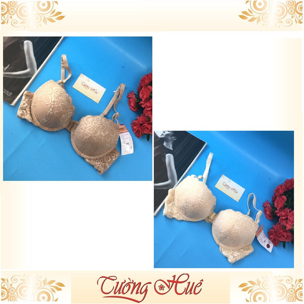 Áo lót nữ Lovely 303 ren nâng ngực cúp bầu ngang cài trước.