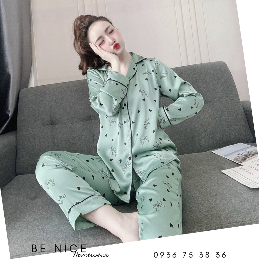 Set lụa mặc nhà tay dài quần dài Be nice homewear