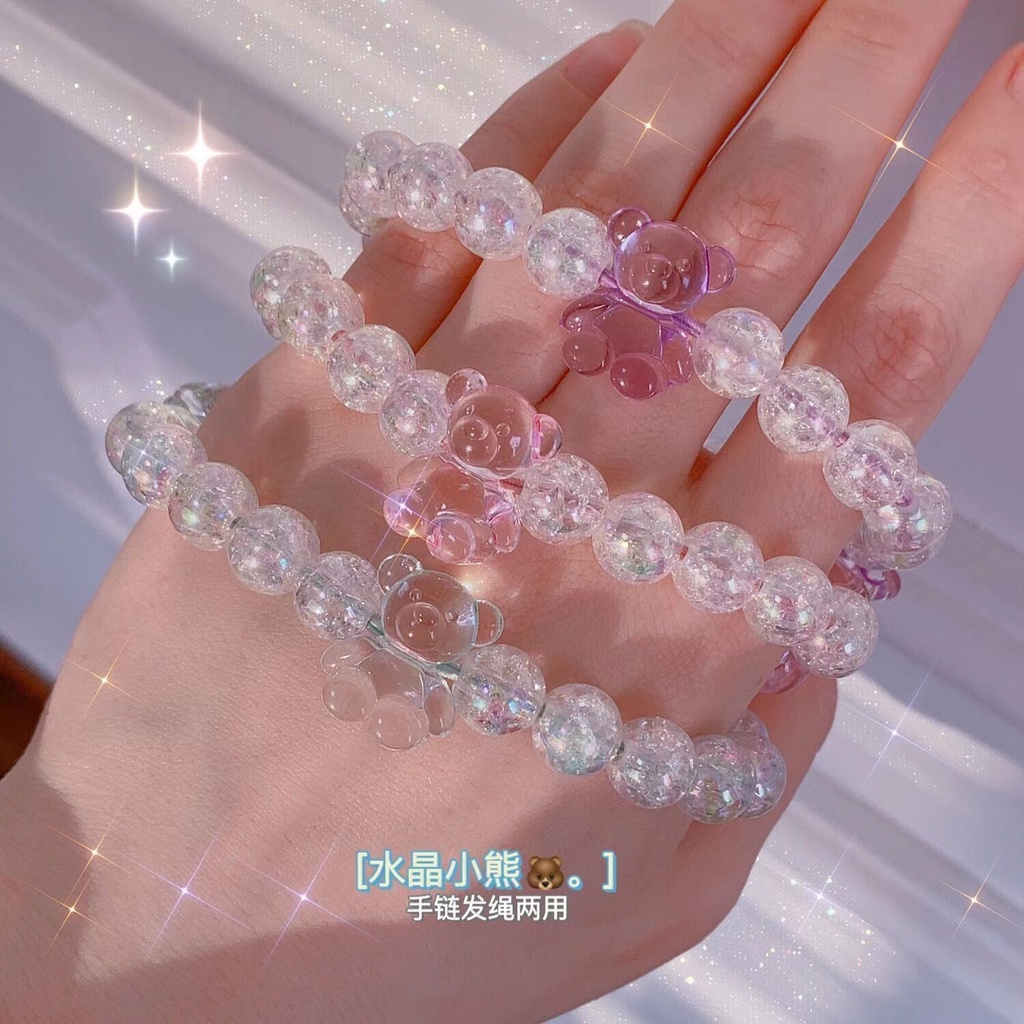 Dây Cột Tóc Đa Năng Hình Gấu Dễ Thương Phong Cách Hàn Quốc Cho Bé Gái