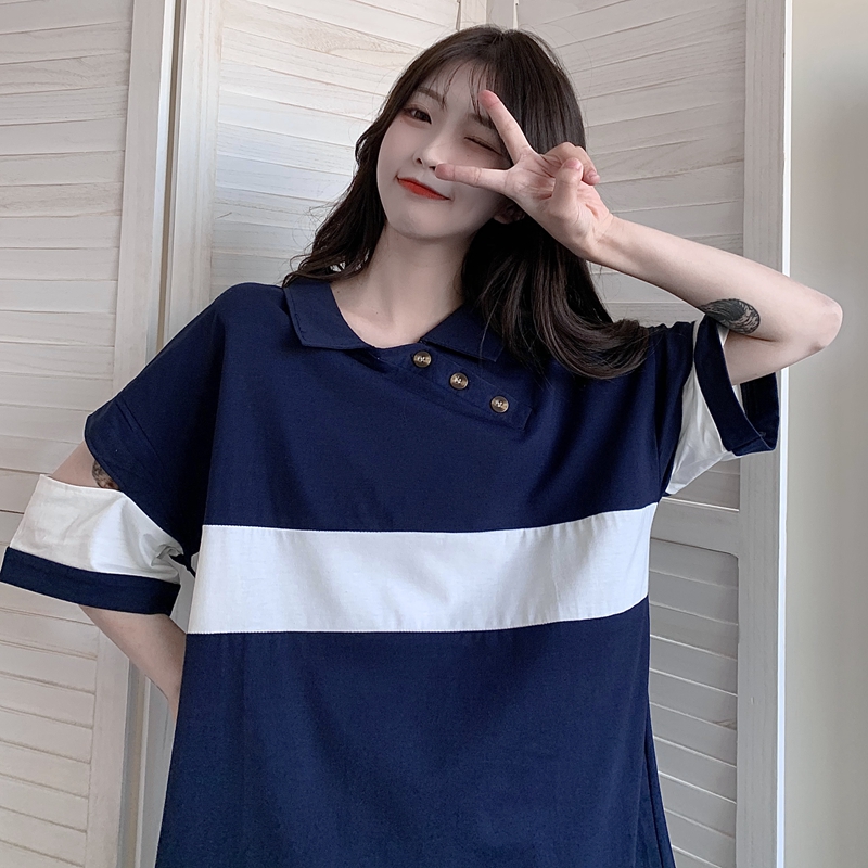 Đầm Thun Cotton Tay Lửng Phối Rách Thời Trang Xuân Hè 2021 Cho Nữ