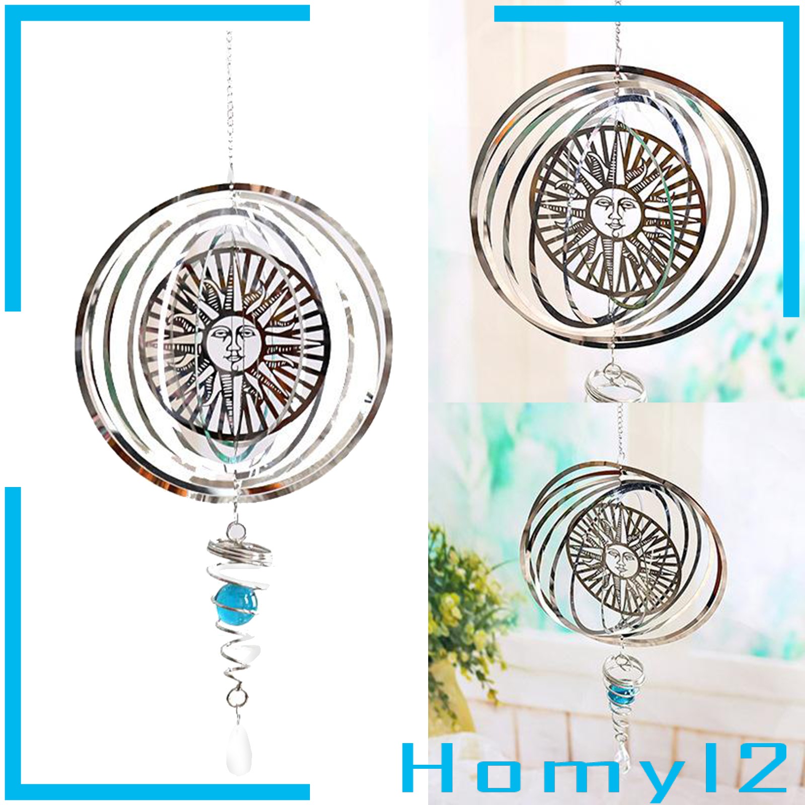 SPINNER Chuông Gió Inox Trang Trí Sân Vườn 2 Cánh