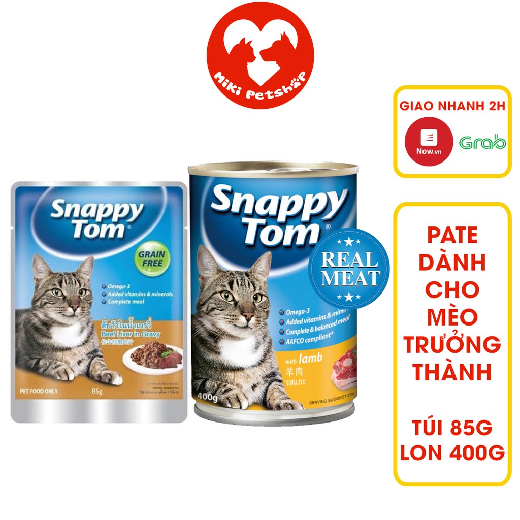 Pate Cho Mèo Trưởng Thành Pate Snappy Tom 85G 400G - Miki Petshop