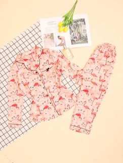 Bộ lụa hồng hạc dài