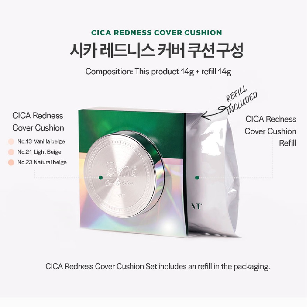 PHẤN NƯỚC VT CICA REDNESS COVER CUSHION | BigBuy360 - bigbuy360.vn