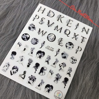 Sticker dán móng tay chủ đề chữ