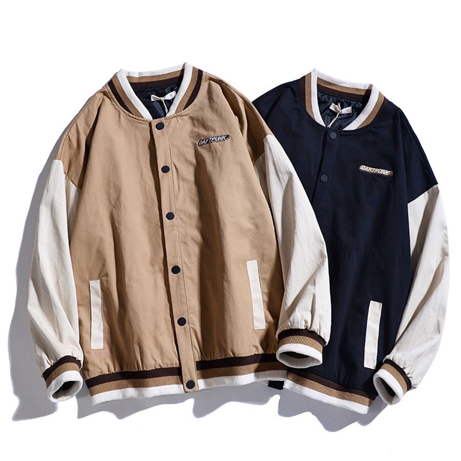 Áo khoác bóng chày️️-Áo bomber kaki oversized trẻ trung năng động-Hai màu Đen Vàng 3 Size M L XL