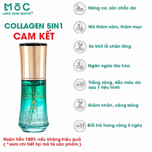 Tinh chất dưỡng nâng cơ, trẻ hóa da Face Serum Collagen 5in1 Mộc Love Skin White 45ml