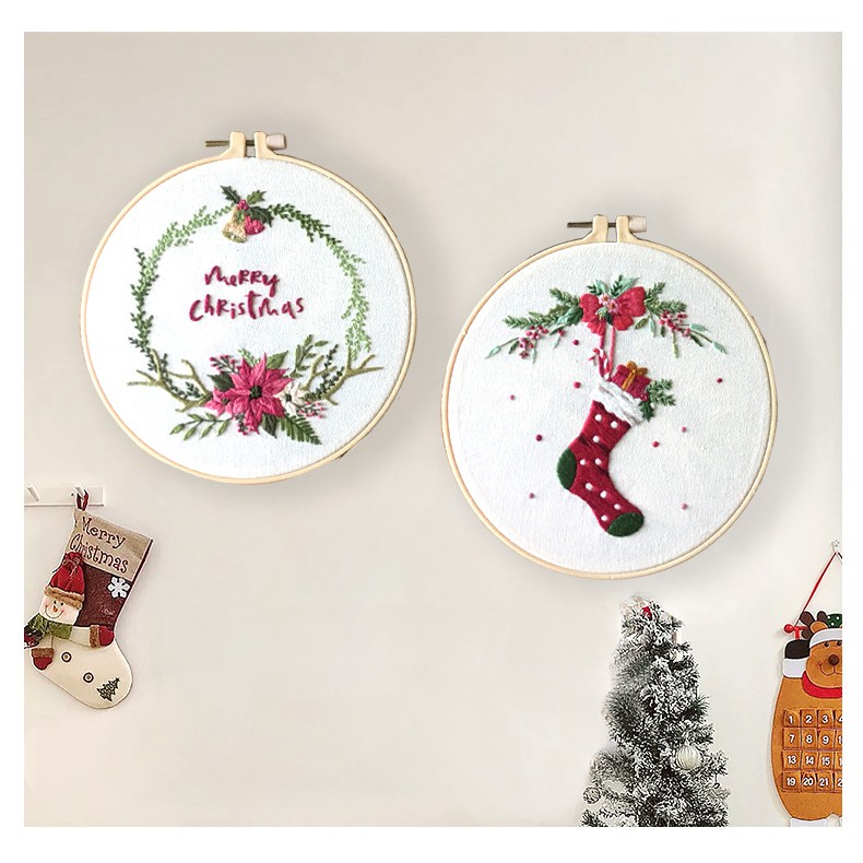 Creative Christmas themed DIY three-dimensional hand embroidery kits for beginners Creative Christmas themed three-dimensional hand embroidery kits for beginners