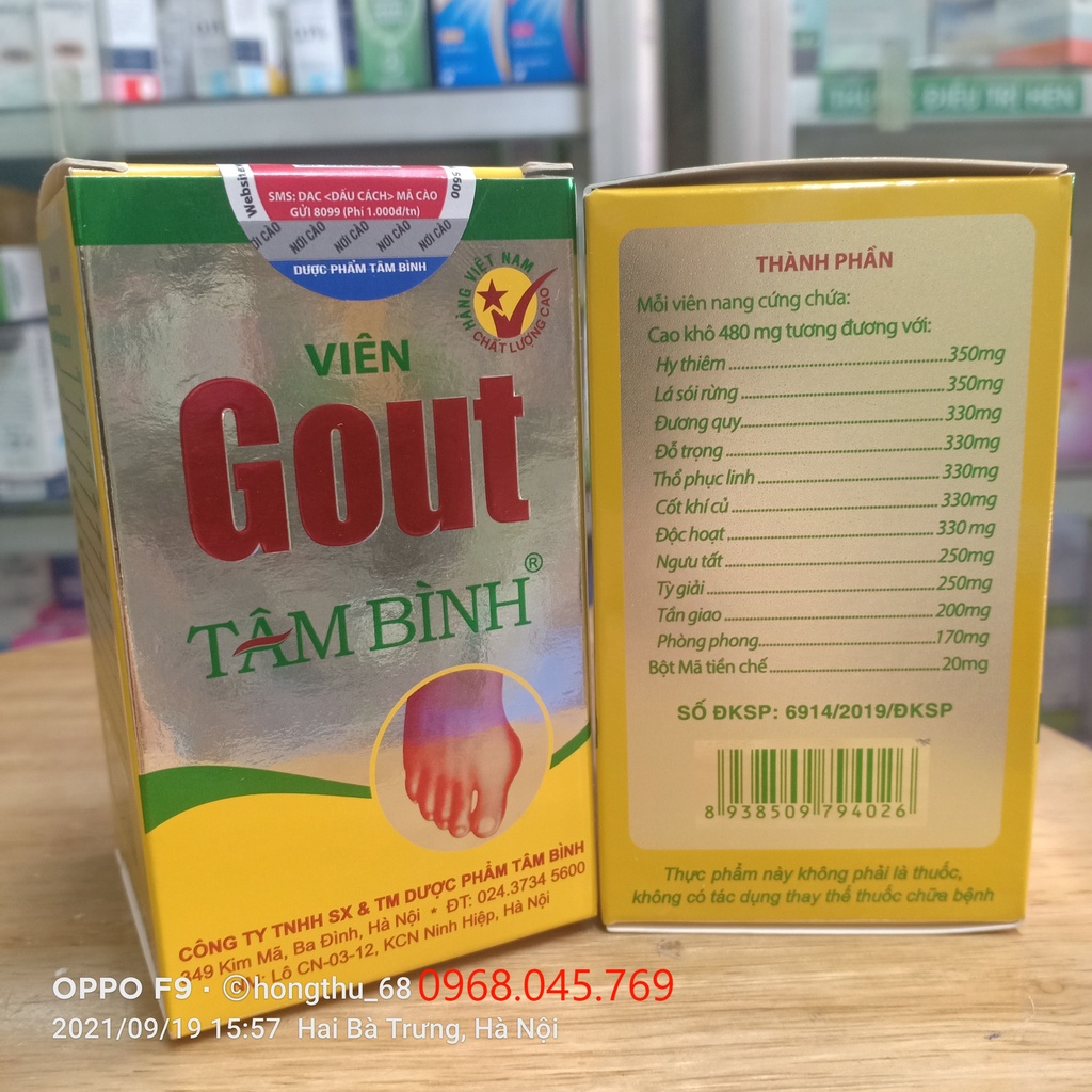 VIÊN GOUT TÂM BÌNH hỗ trợ giảm triệu chứng đau do gút