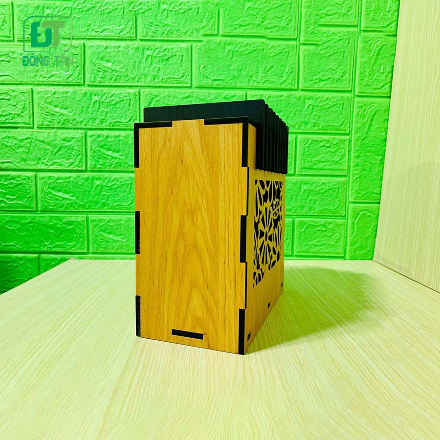 Đế Cắm Dao Bằng Gỗ ĐÔNG TÂN Cao Cấp Tích Hợp Mài Dao Bằng Thép Không Gỉ