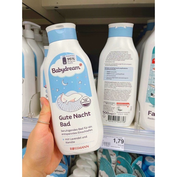 [NỘI ĐỊA ĐỨC] Sữa tắm giúp bé ngủ ngon Baby Dream Gute Nacht Bad, 500ml