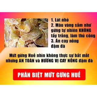 Mứt gừng Huế sạch 500g,ĐẶC SẢN HUẾ (loại đặc biệt, làng nghề Kim Long)