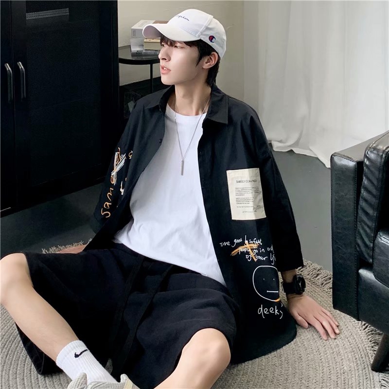 Áo sơ mi ngắn tay phong cách Hàn Quốc dành cho nam | BigBuy360 - bigbuy360.vn