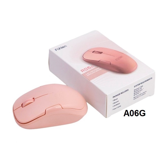 Chuột không dây Fuhlen A06G Hồng Pink Chính Hãng