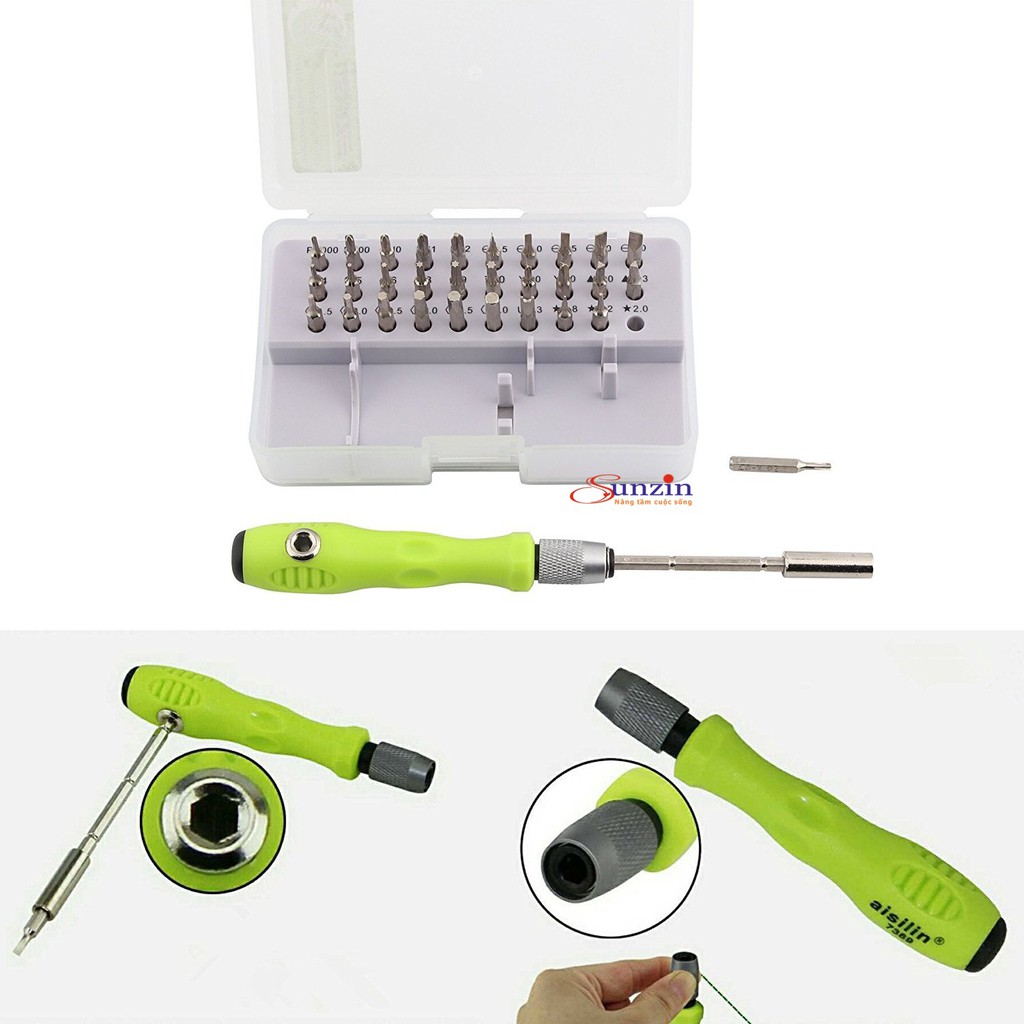 Bộ dụng cụ đa năng 32 chi tiết tô vít, lục giác, hoa thị... dành cho mọi nhà - HV Store 996