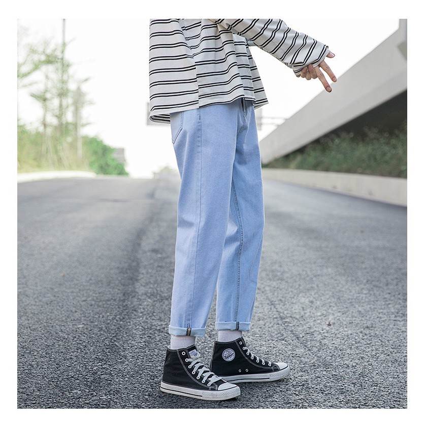 Quần jean màu nâu nam ống rộng CẠP CAO HELLOYOU, Quần bò trắng rộng nam dáng baggy unisex Hàn Quốc top xu hướng 2023 | BigBuy360 - bigbuy360.vn