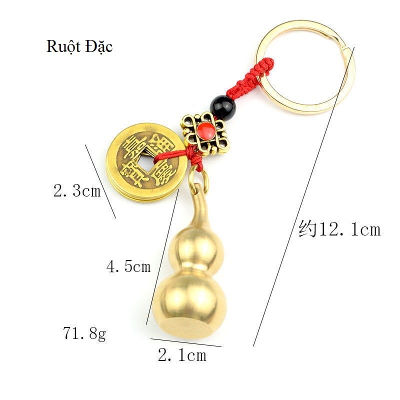 Móc Khóa Dây Treo 5 Đồng Xu Trang Trí Bằng Đồng Thau Quả Bầu Nhiều Kiểu