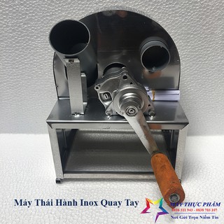 Máy thái hành tỏi INOX quay bằng tay - TẶNG KÈM 3 LƯỠI DAO