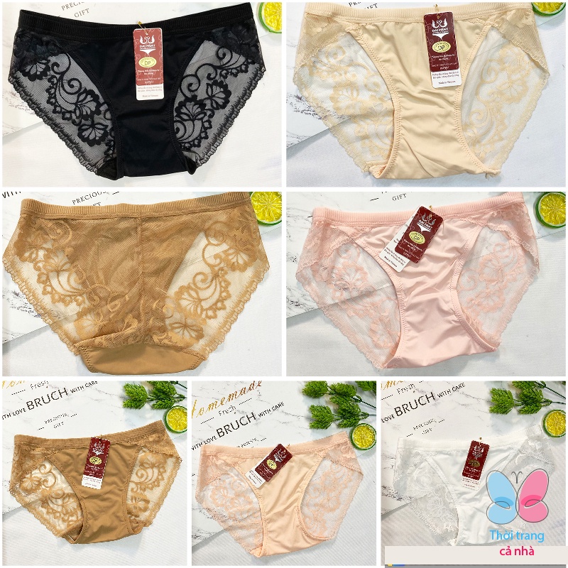Quần lót nữ phối ren trước và sau mềm mịn - QL0805