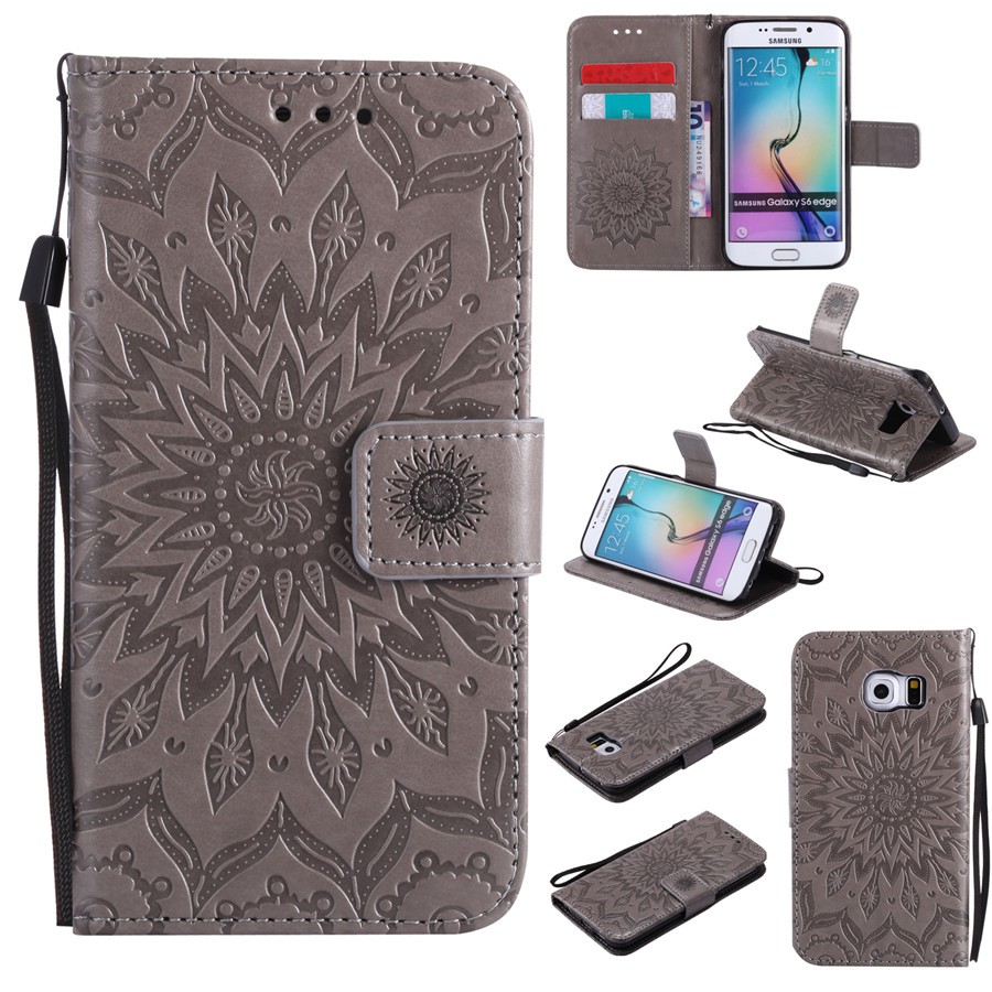 Ốp lưng nắp gập dập hình hoa nổi vintage cho Samsung S6/S6 Edge/S6 Edge Plus | BigBuy360 - bigbuy360.vn