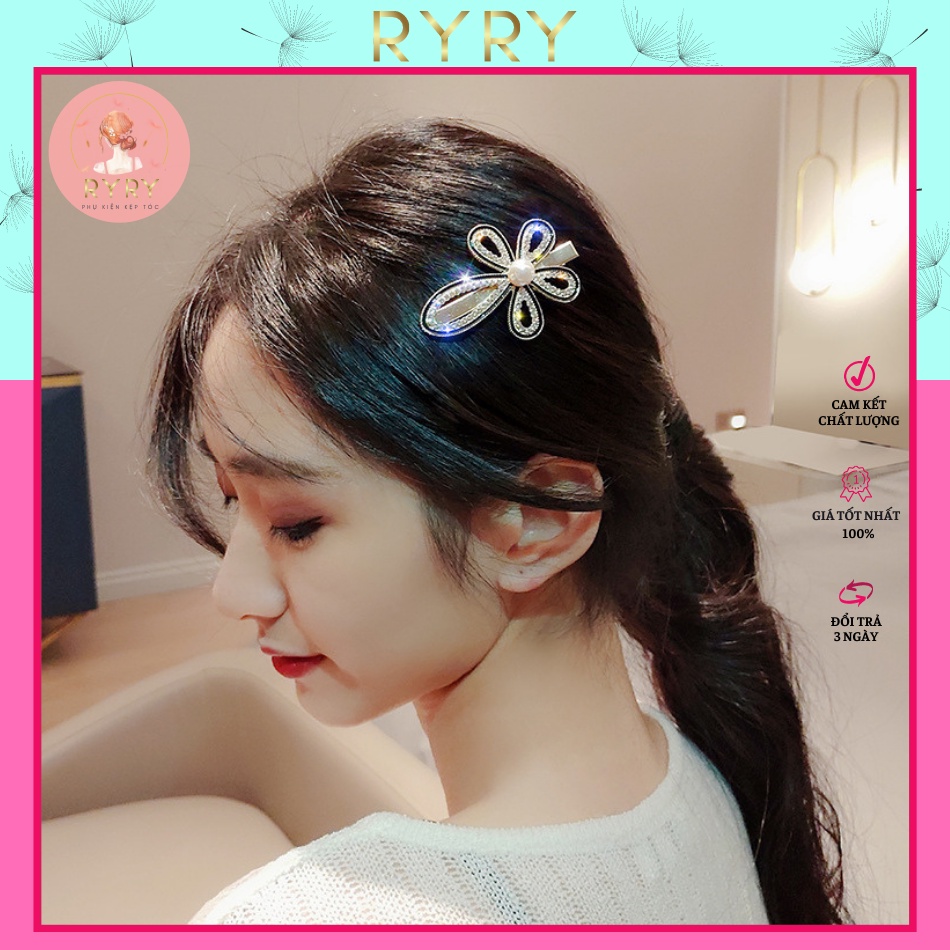 Kẹp Tóc Nữ Đính Đá Xinh Xắn Phong Cách Hàn Quốc