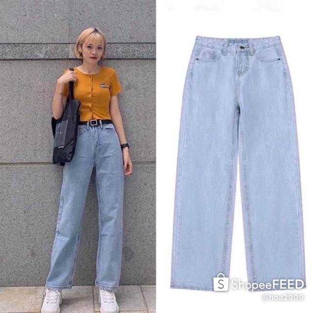 Quần jean nữ dáng suông