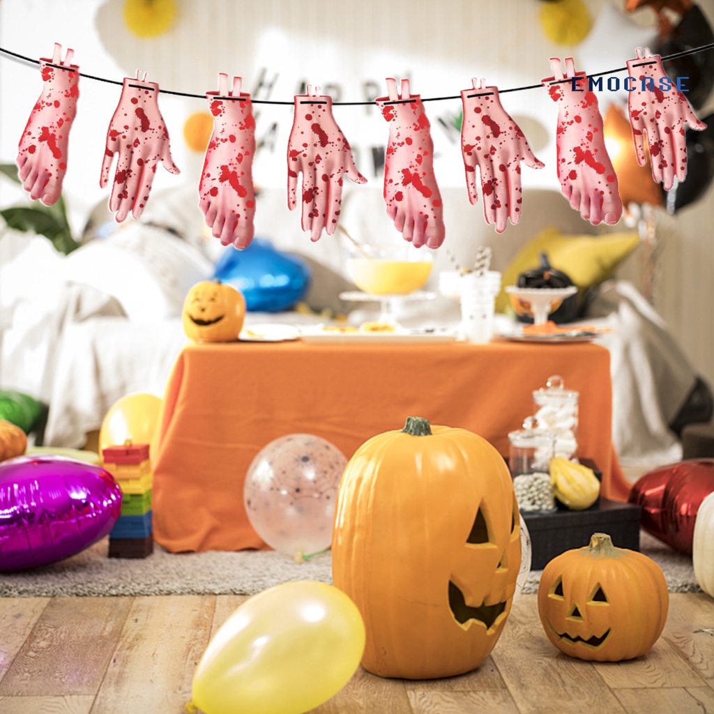 1 Set Cờ Treo Bằng Giấy Gọn Nhẹ Dễ Lắp Đặt Trang Trí Halloween