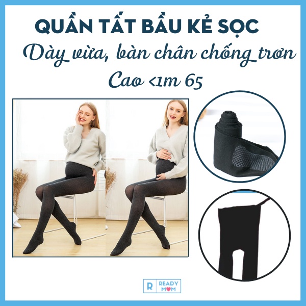 Quần Tất Bầu Dai | Mềm Mịn | Không Xù | Màu Đen | Ba Phân Loại Dày Vừa Hoặc Siêu Ấm Áp | RQ03 Hàng Trung Quốc