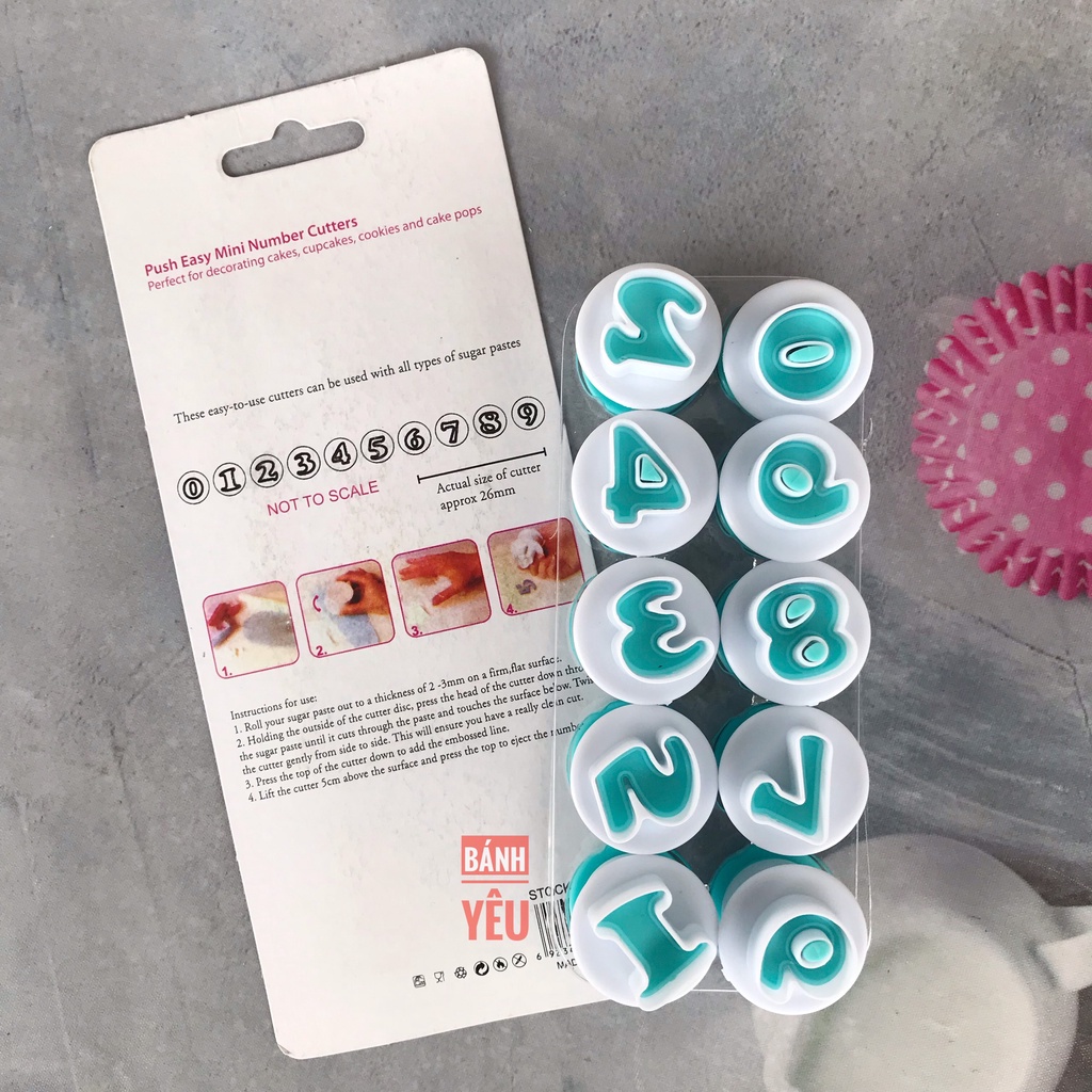 Khuôn Nhấn Bánh Quy/ Fondant 10 Con Số - KH219