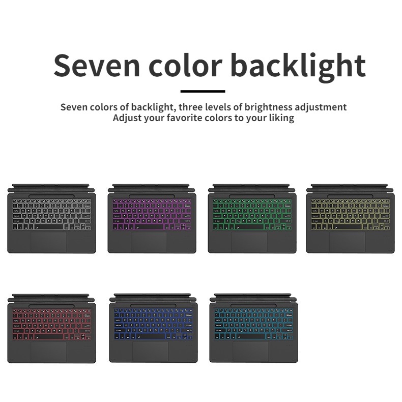 Bàn PhíM Bluetooth Có ĐèN NềN 7 MàU Cho Microsoft Surface Pro 8 / Pro 9 / Pro X mate type-c