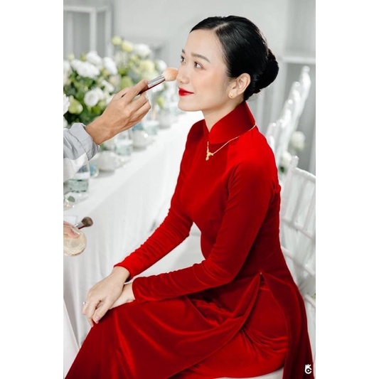 Áo dài nhung hỏi cưới nhà Tấm