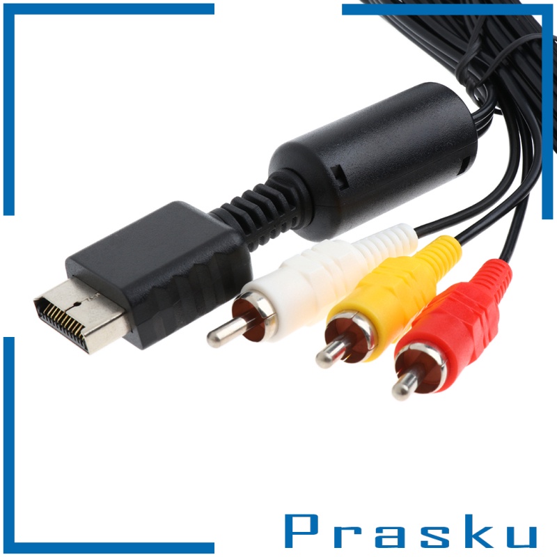 [PRASKU]AV Composite Cable for Sony PS3/PS2/PS1 Audio Video Cord TV Adapter Wire 6ft