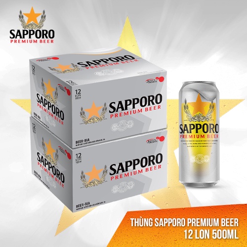 [Giảm 80k - Freeship Extra 70k] Combo 02 thùng bia Sapporo Premium 500ml