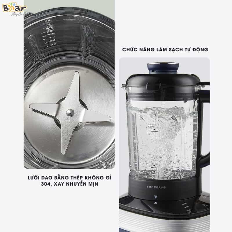 Máy Nấu Sữa Hạt Bear Đa Năng 1,5L Chống Ồn Cao Cấp, Xay Nấu Sữa Hạt, Xay Sinh Tố Tiện Lợi PBJ-B06S2