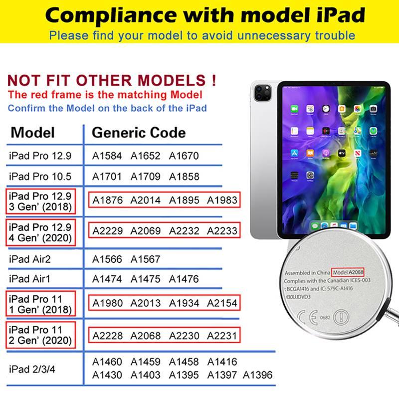 Bao da máy tính bảng DLLENCASE A100 silicone tắt mở thông minh tự động thích hợp cho iPad 2021 2018 Pro 11 12.9 Gen 2