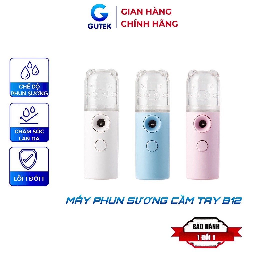 Máy phun sương tạo độ ẩm xịt khoáng mini cầm tay để bàn nhỏ gọn có đèn nhiều màu – Gutek B12 | BigBuy360 - bigbuy360.vn