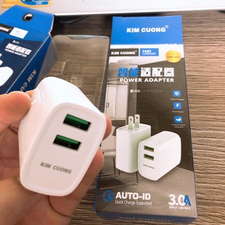 Củ sạc nhanh 3a - cốc sạc nhanh 2 đầu usb kim cương | 3.0a - max 603