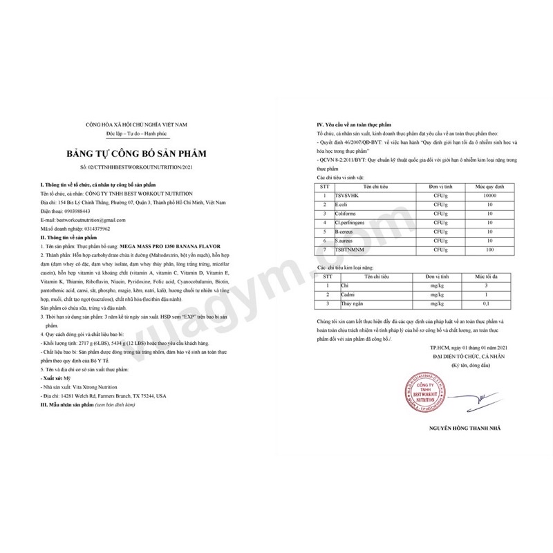 MEGA MASS GAINER (5.3kg) SẢN PHẨM HỖ TRỢ TĂNG CÂN